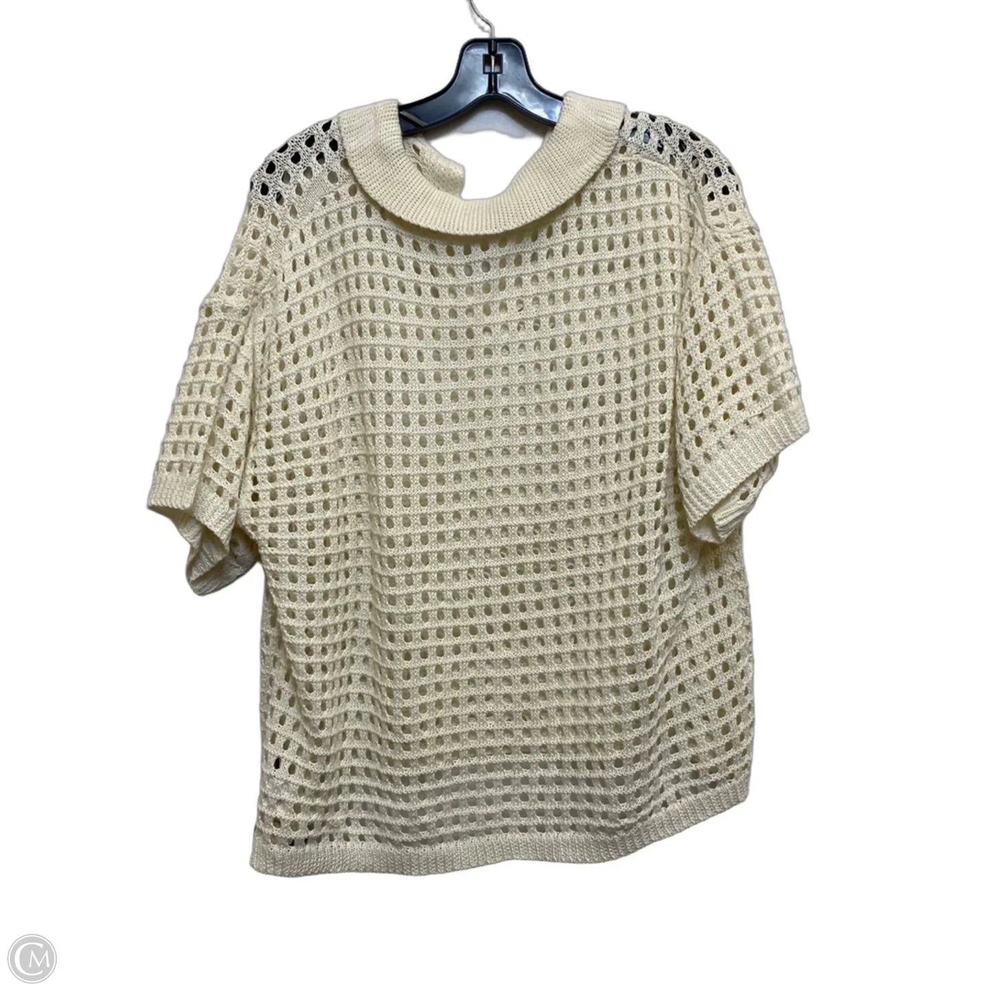 Top Short Sleeve By Shein In Cream, Size: 1x