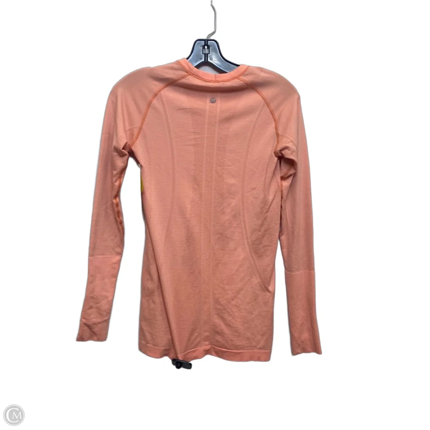 Athletic Top Long Sleeve Crewneck Designer By Lululemon In Orange, Size: S