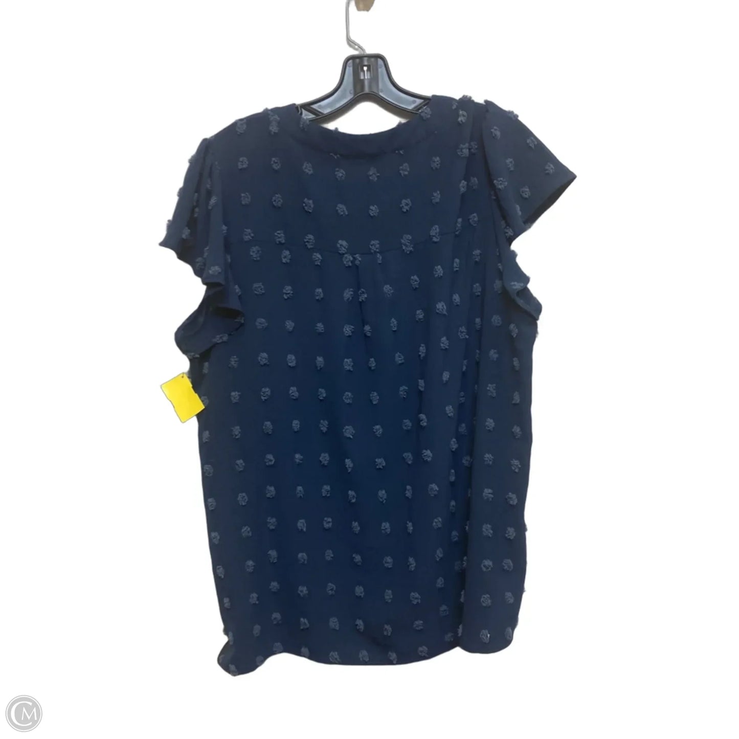 Top Short Sleeve By Fantaslook In Blue, Size: Xl
