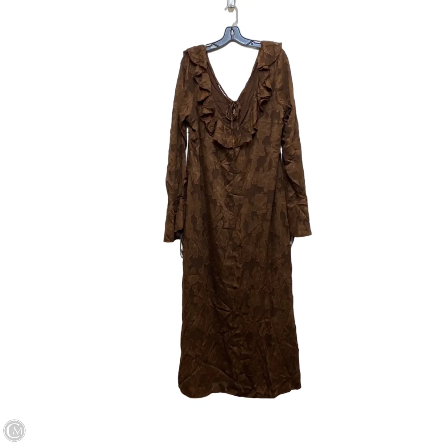Dress Casual Maxi By Boohoo Boutique In Brown, Size: 3x