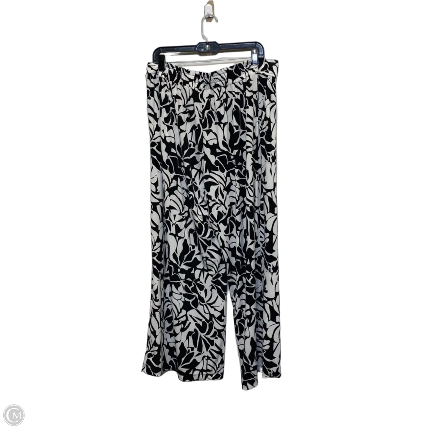 Pants Wide Leg By Three Dots In Black & White, Size: Xl