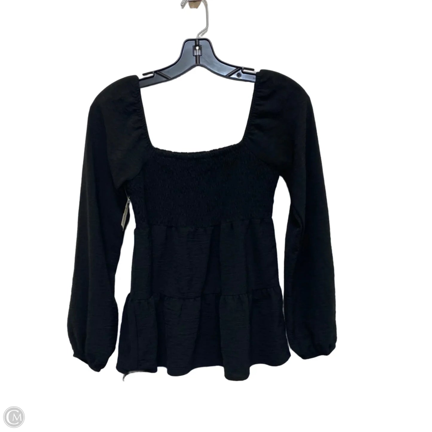 Top Long Sleeve By Paper Crane In Black, Size: S