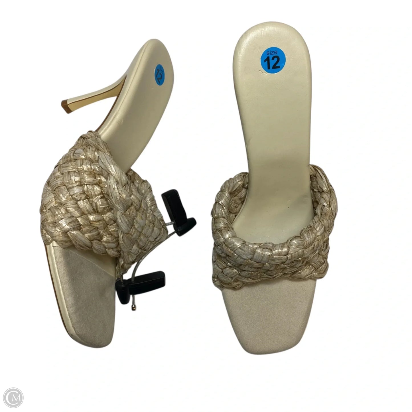 Sandals Heels Stiletto By Jf In Cream, Size: 12