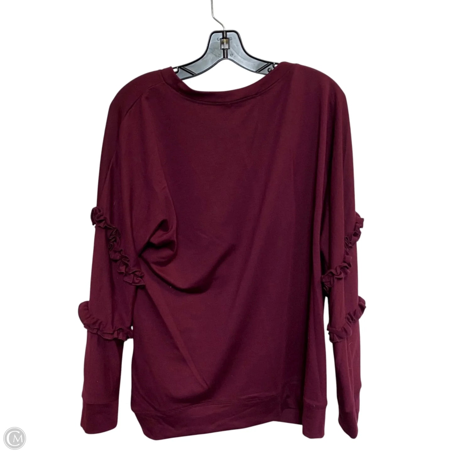 Top Long Sleeve By Relativity In Red, Size: 1x
