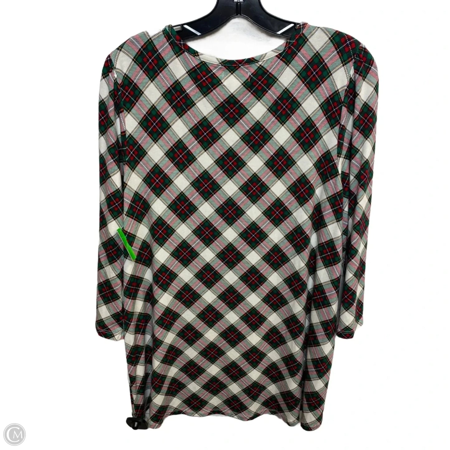 Top 3/4 Sleeve By Kim Rogers In Green & Red, Size: M