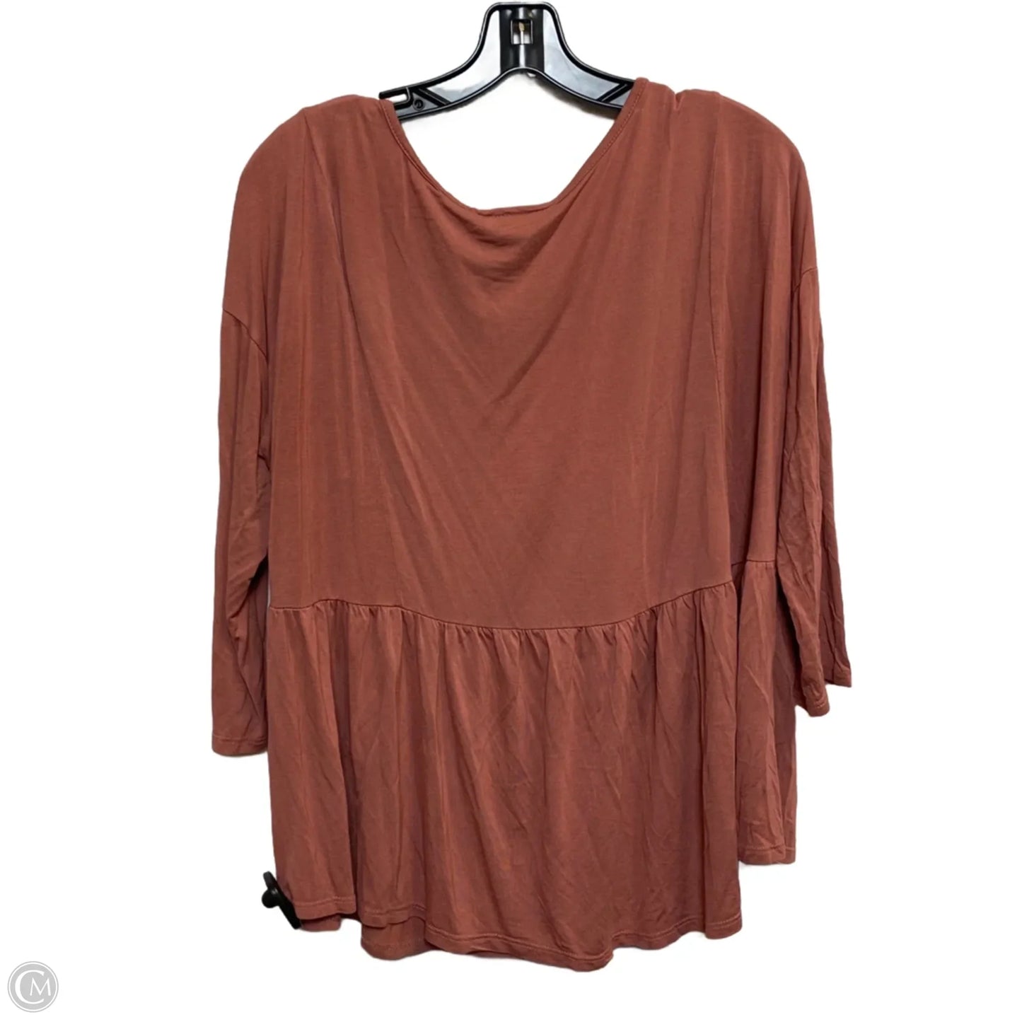 Top 3/4 Sleeve By Built by Dreamers In Brown, Size: M
