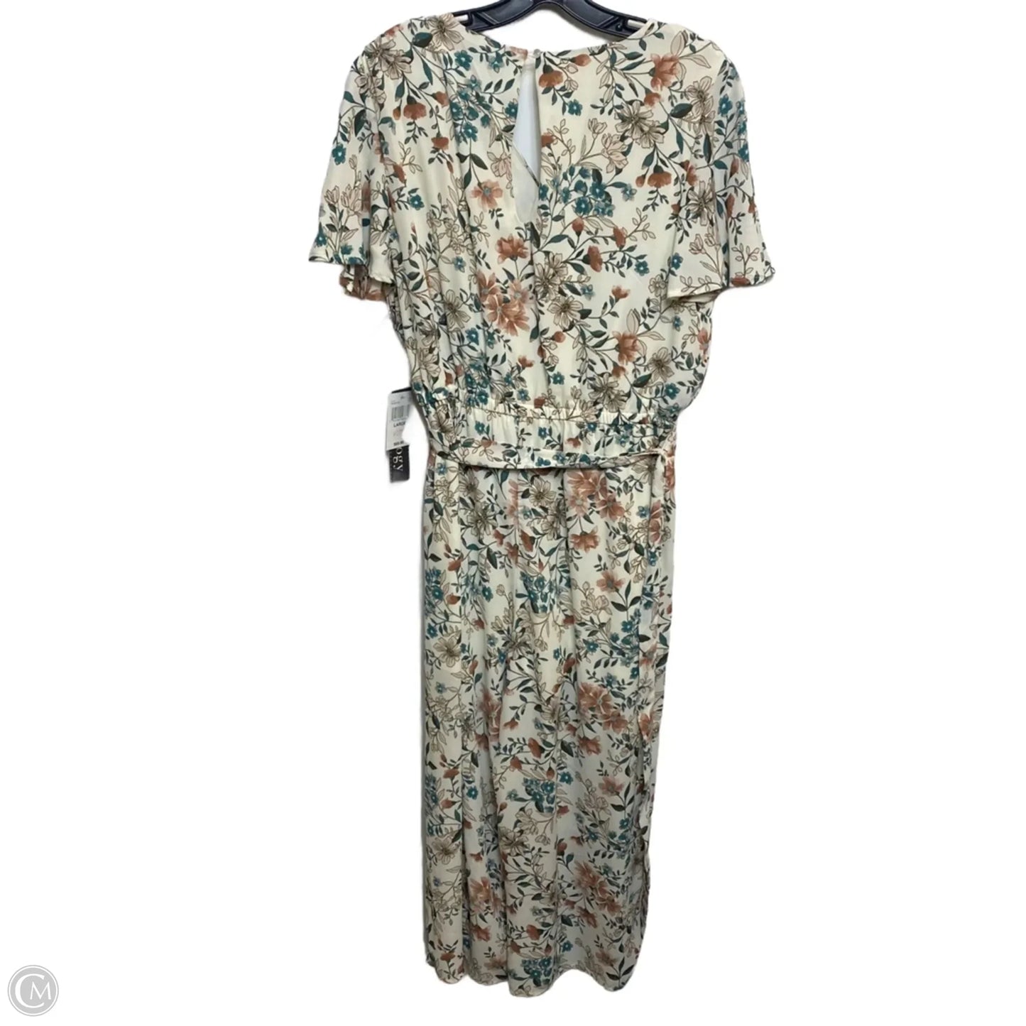Jumpsuit By Luxology In Cream & Green, Size: L
