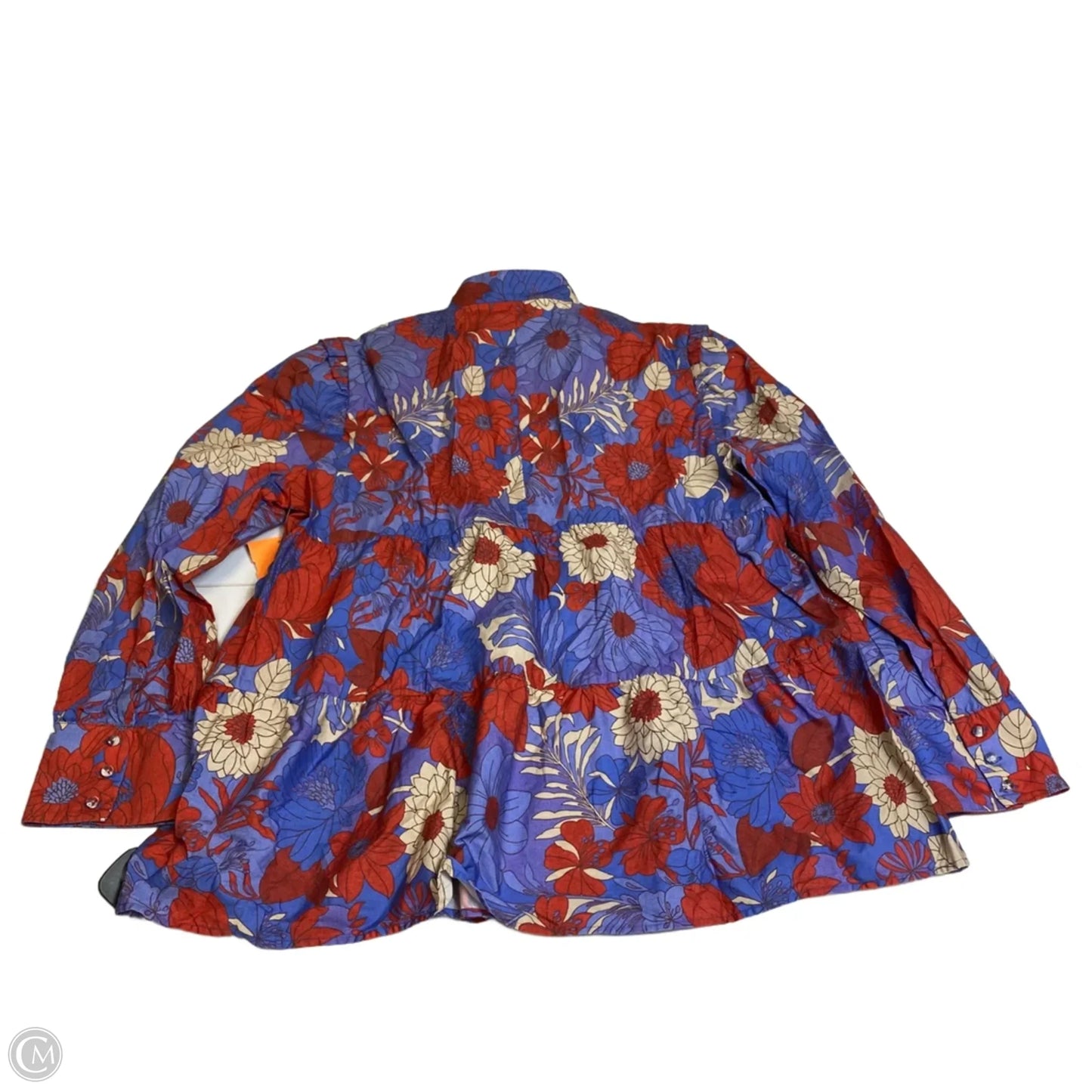 Top Long Sleeve By Tuckernuck In Blue & Red, Size: 2x