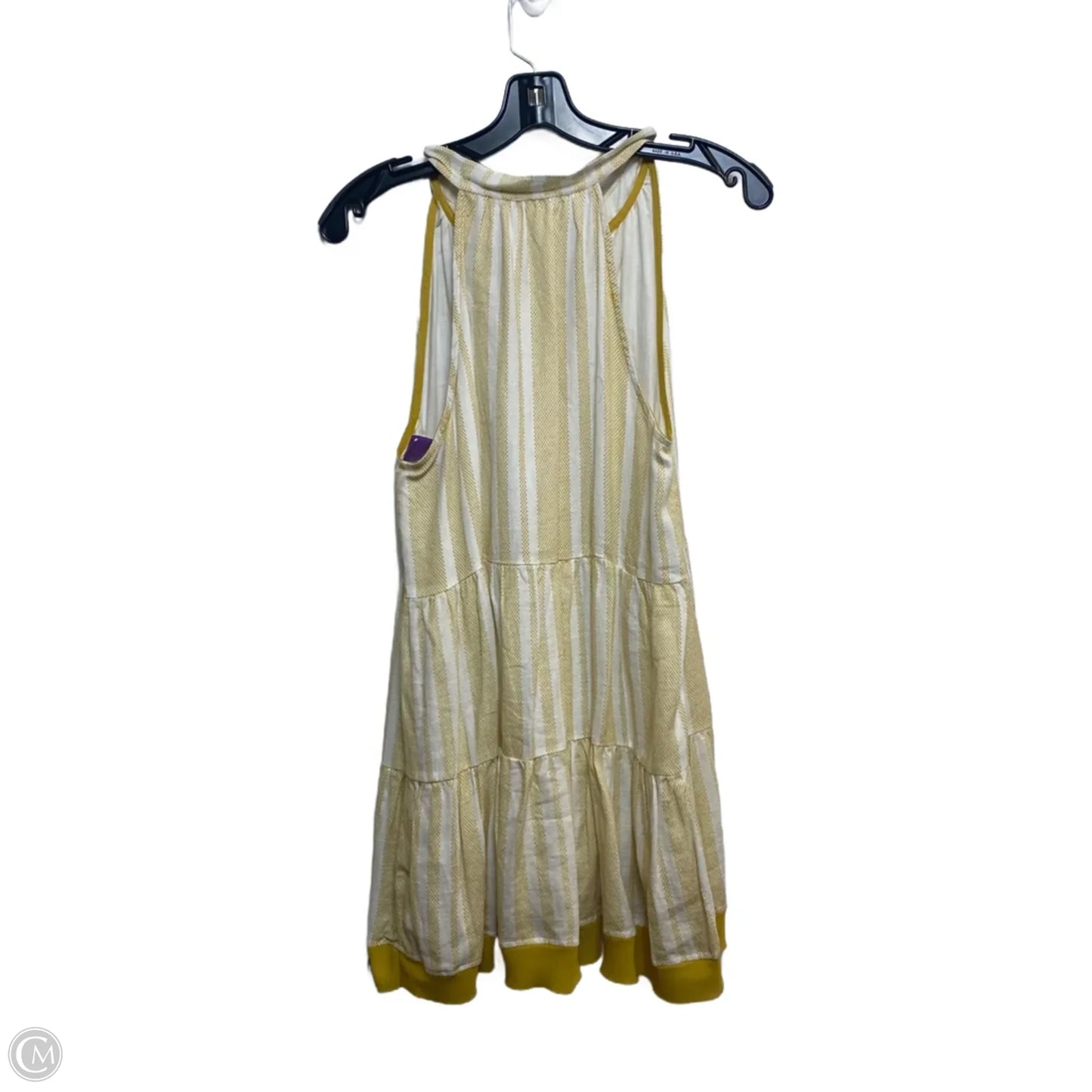 Top Sleeveless By Hem & Thread In White & Yellow, Size: M