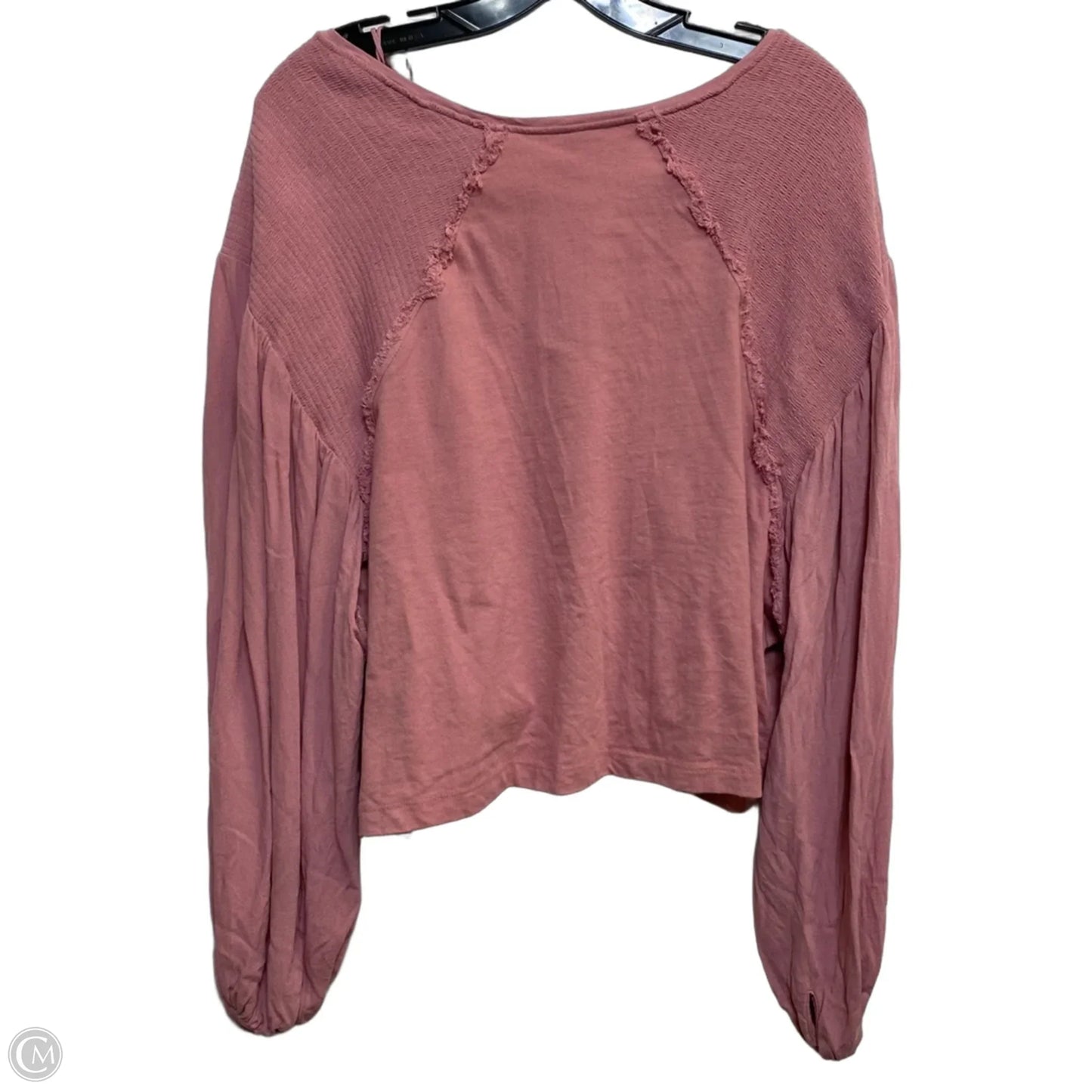 Top Long Sleeve By Free People In Pink, Size: S