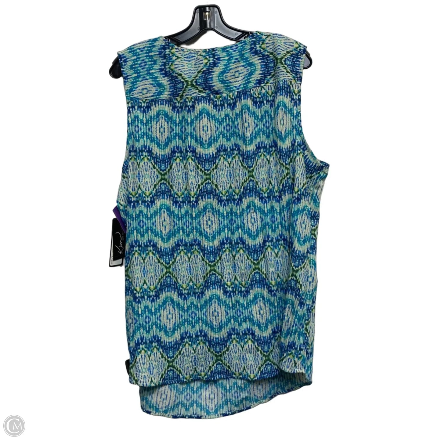 Top Sleeveless By Kim Rogers In Blue & Green, Size: 2x