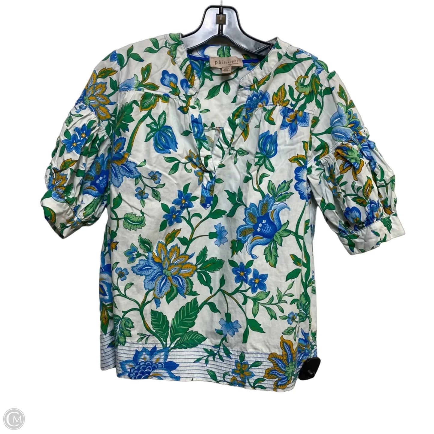 Blouse Short Sleeve By Philosophy In Floral Print, Size: M