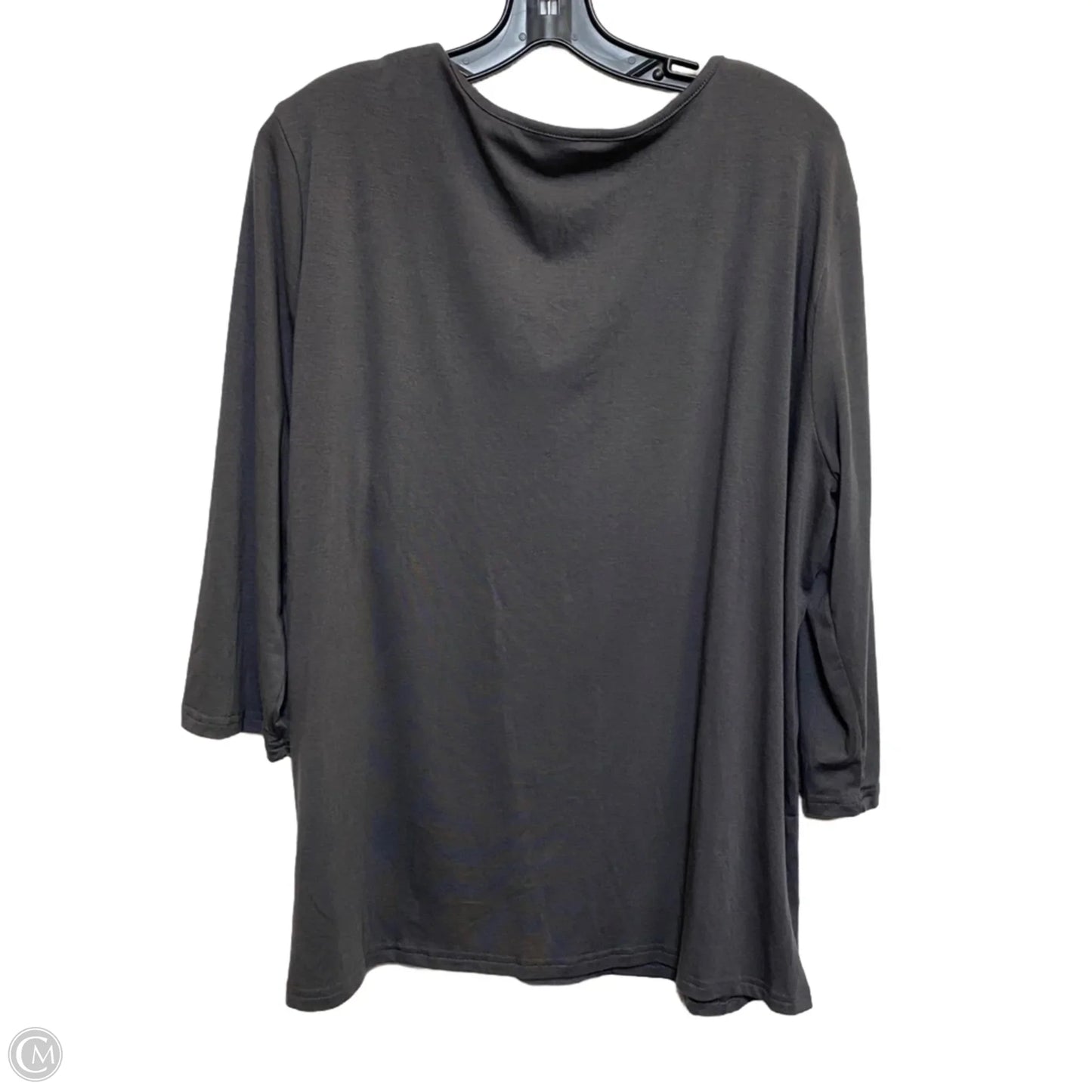 Top Long Sleeve Basic By Clothes Mentor In Grey, Size: Xxl