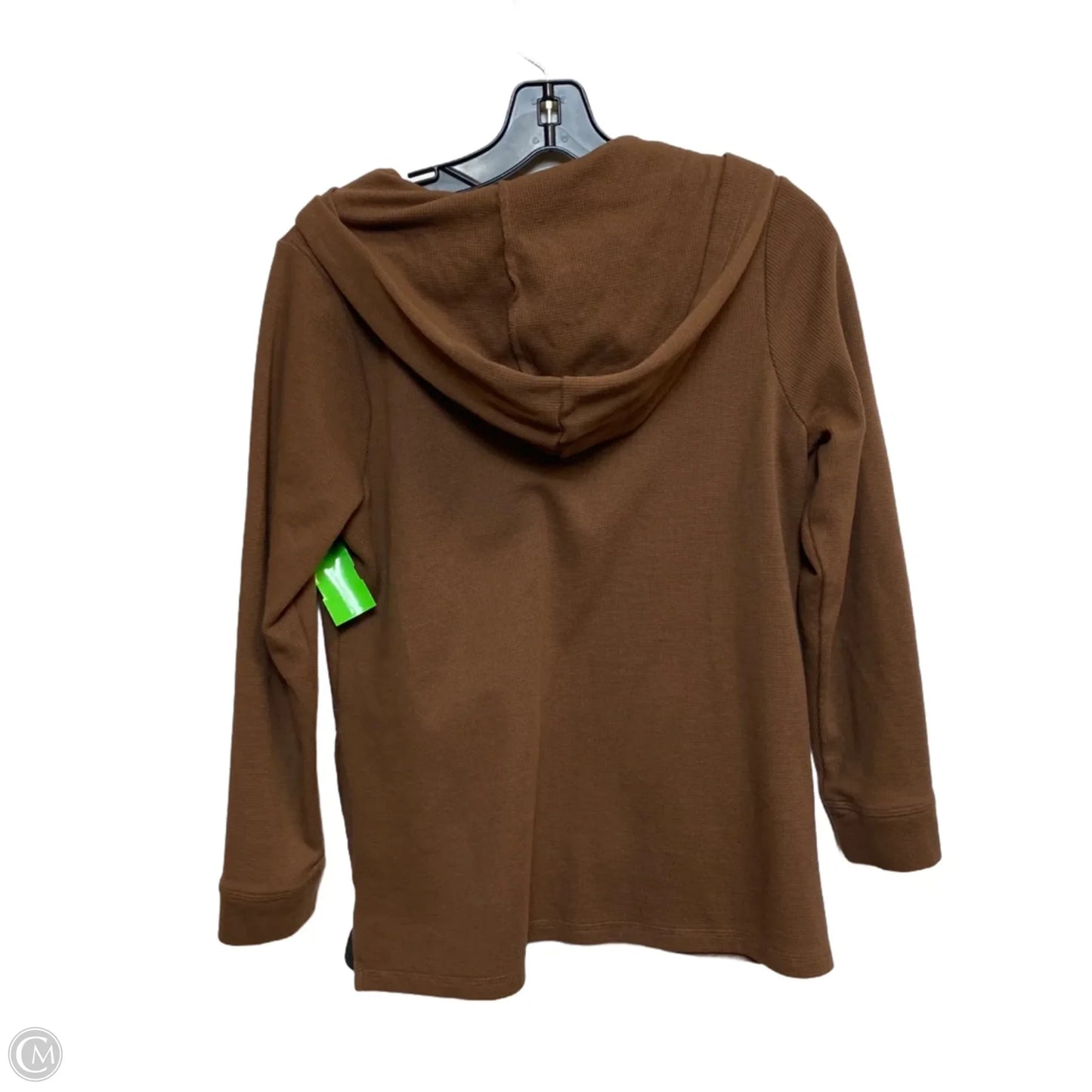 Athletic Top Long Sleeve Hoodie By D&co. In Brown, Size: Sp