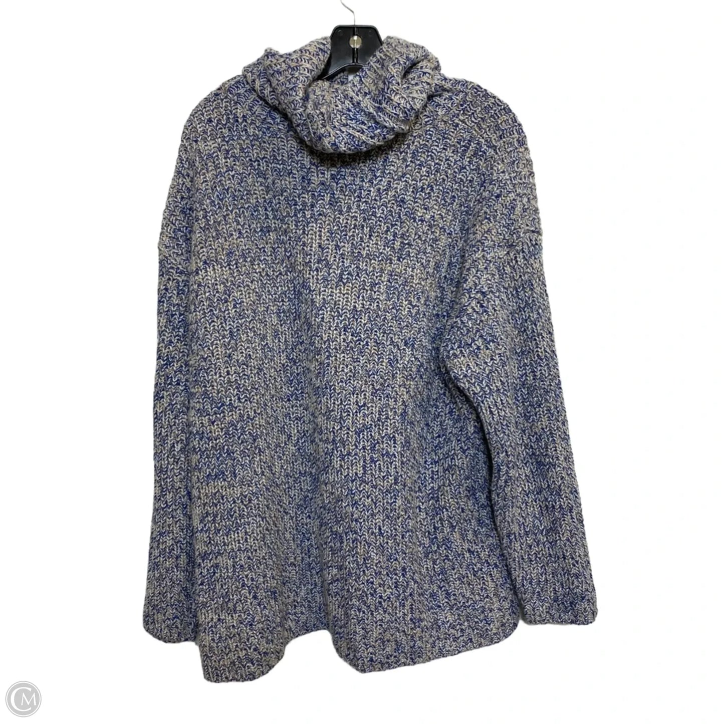 Sweater By Lands End In Blue & White, Size: 2x