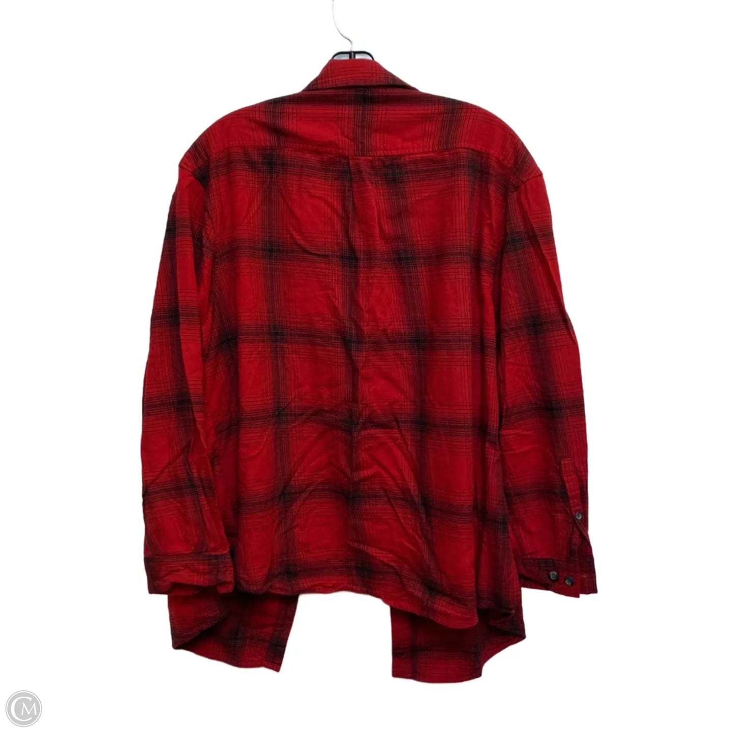 Top Long Sleeve By Ava & Viv In Black & Red, Size: Xl