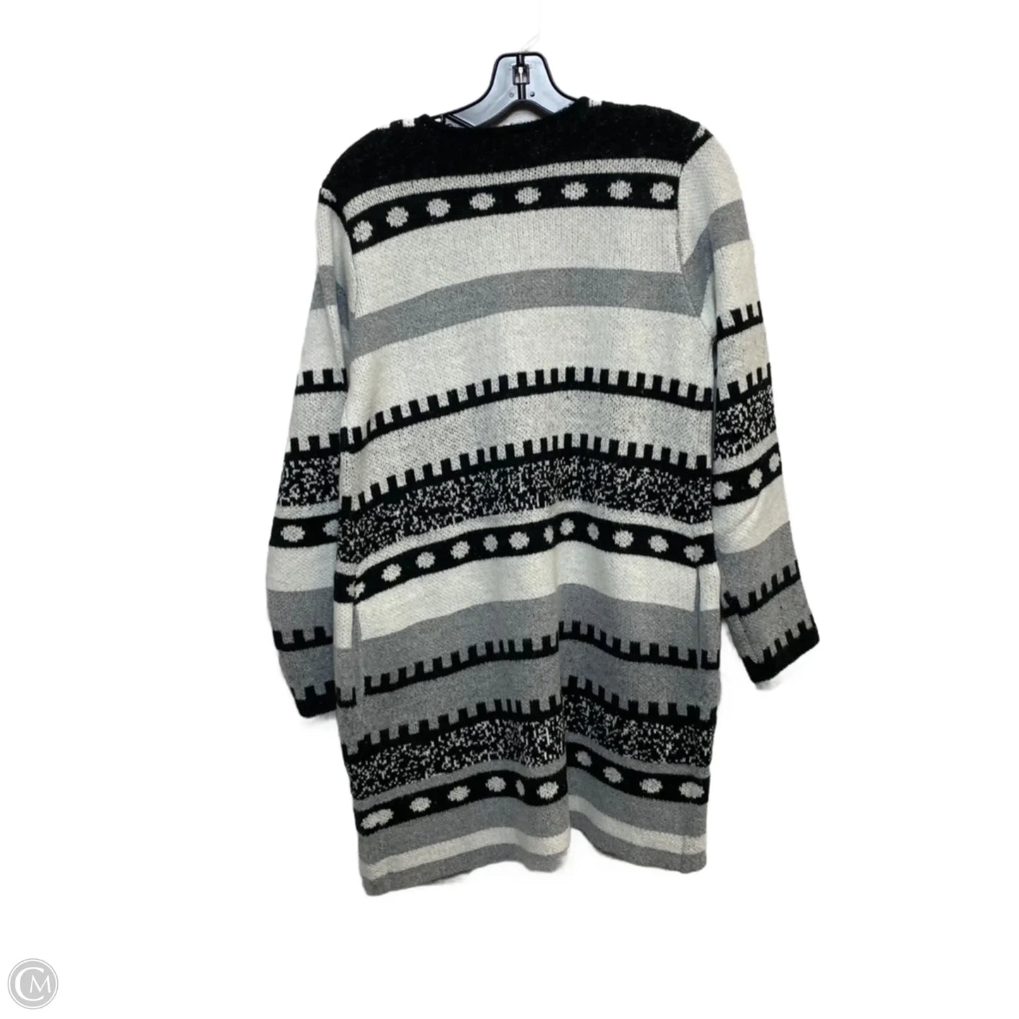 Sweater Cardigan By By Design In Black & Grey, Size: M