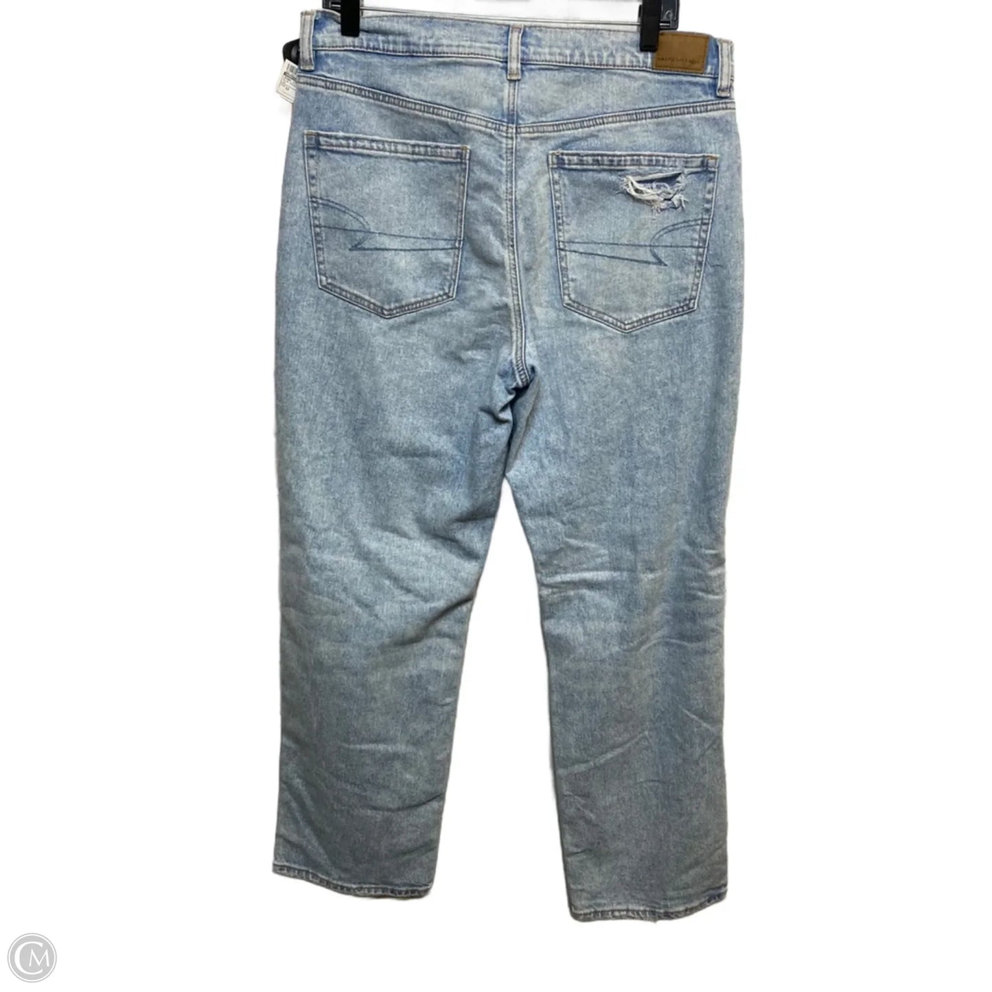Jeans Straight By American Eagle In Blue Denim, Size: 12