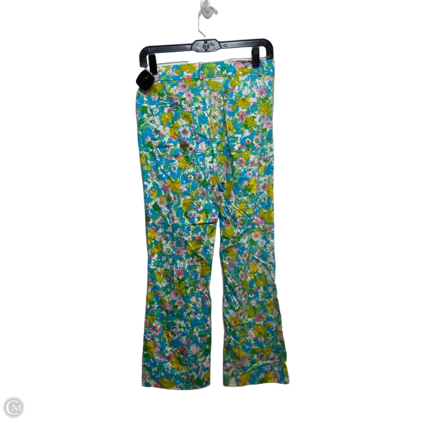 Pants Cropped By Zara In Blue & Green, Size: S