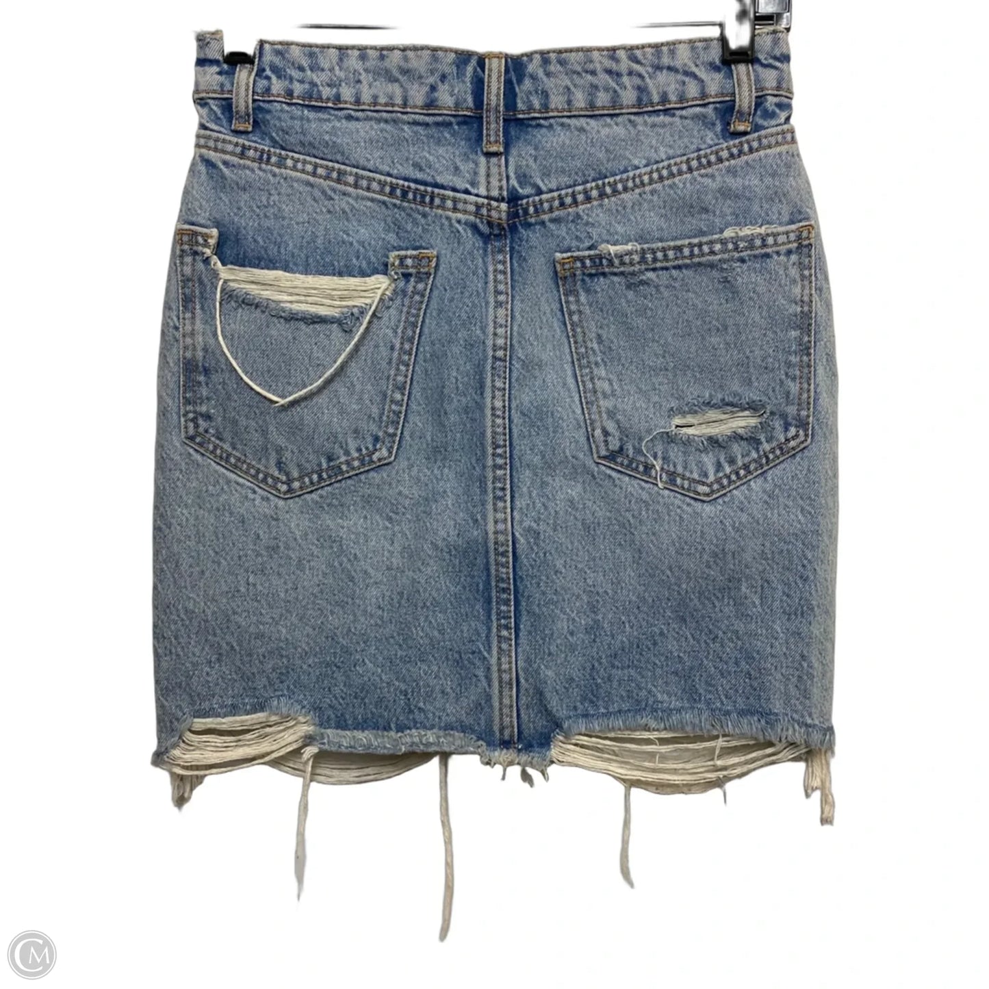 Skirt Mini & Short By Zara In Blue Denim, Size: S