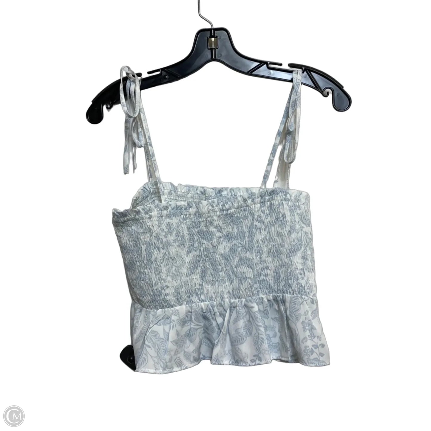 Top Sleeveless By Paper Crane In Blue & White, Size: M