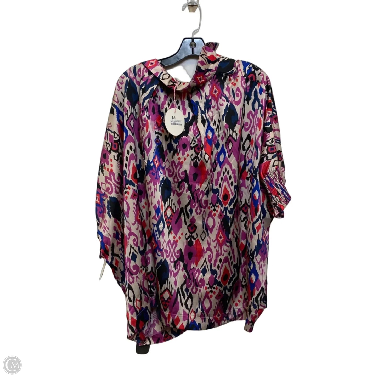 Top Short Sleeve By Umgee In Cream & Purple, Size: M
