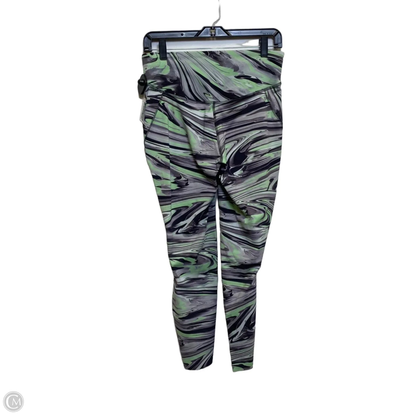Athletic Leggings Designer By Lululemon In Black & Green, Size: M