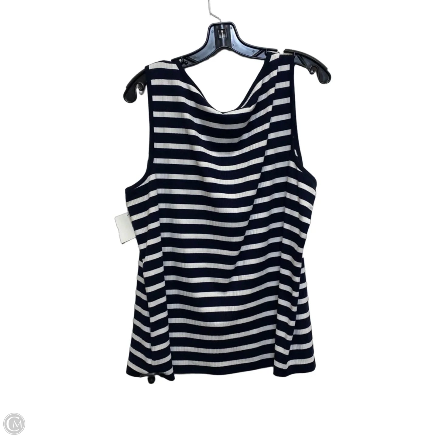 Top Sleeveless By Talbots In Blue & White, Size: 2x