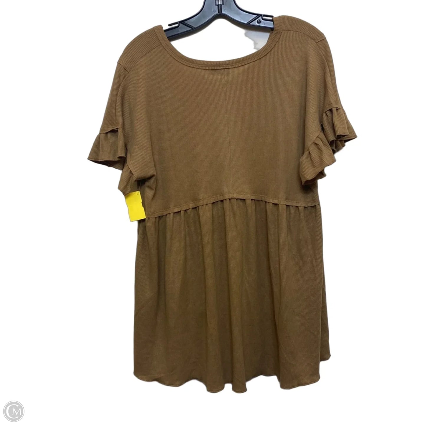 Top Short Sleeve By Cato In Brown, Size: L
