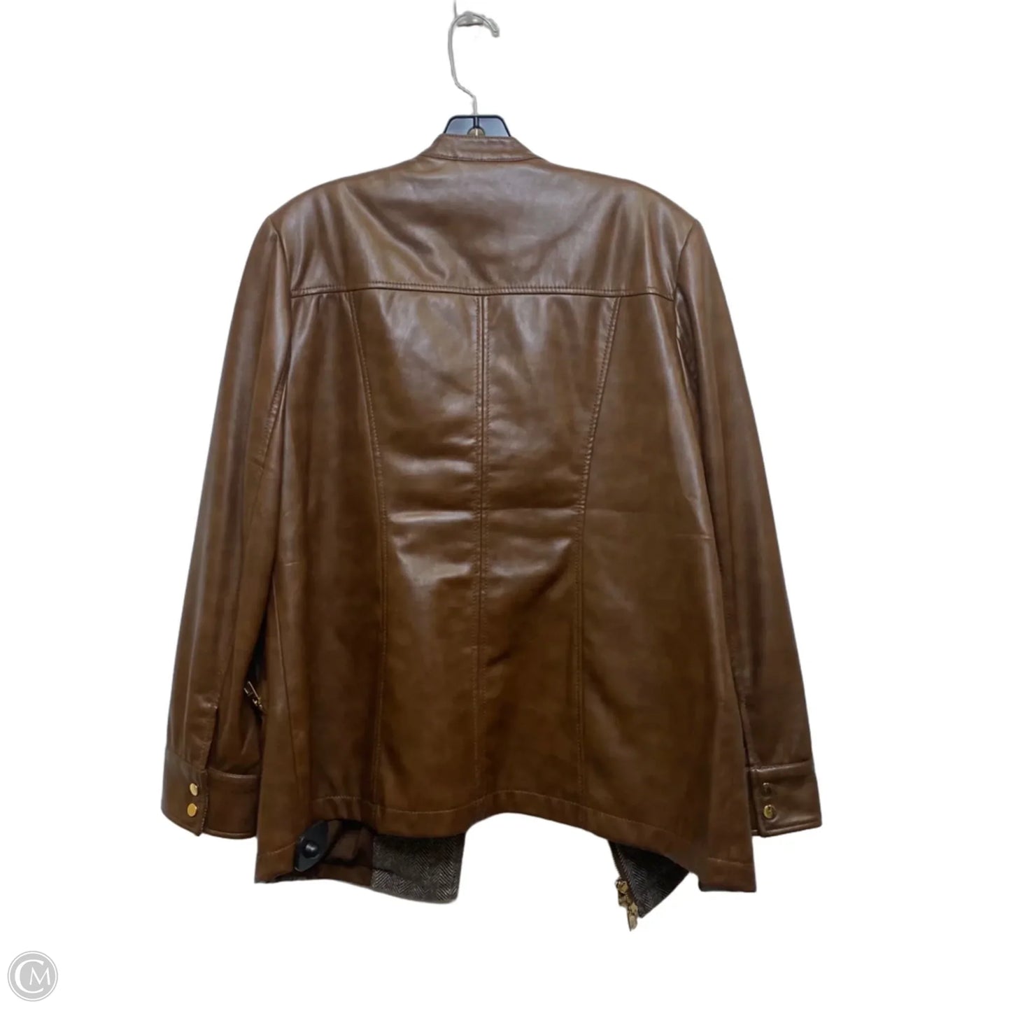 Jacket Moto By Chicos In Brown, Size: L