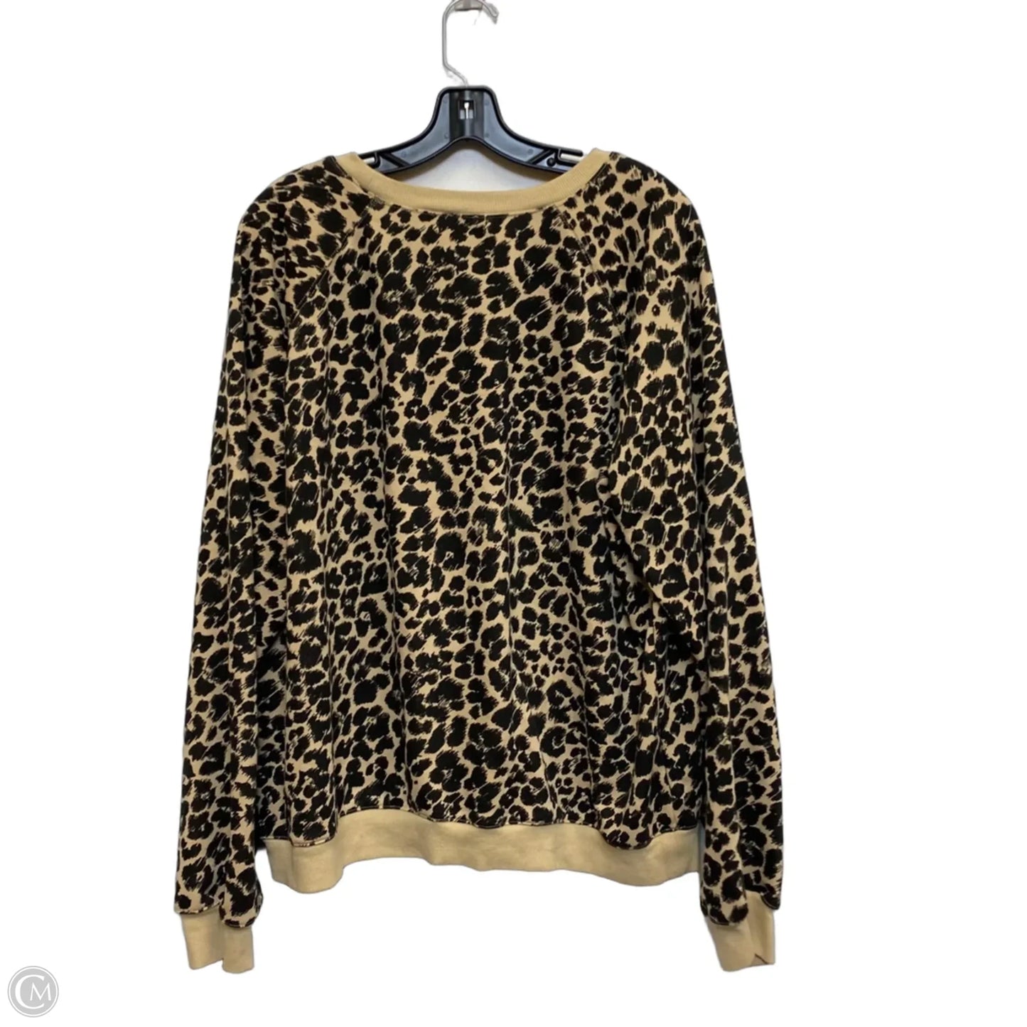 Sweatshirt Crewneck By Maeve In Black & Brown, Size: L