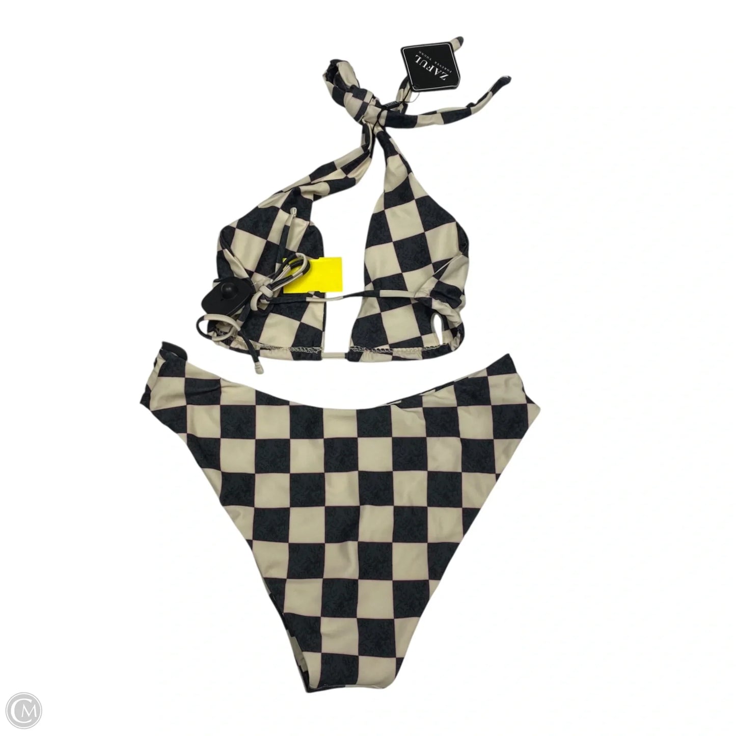 Swimsuit 2pc By Zaful In Black & Cream, Size: M