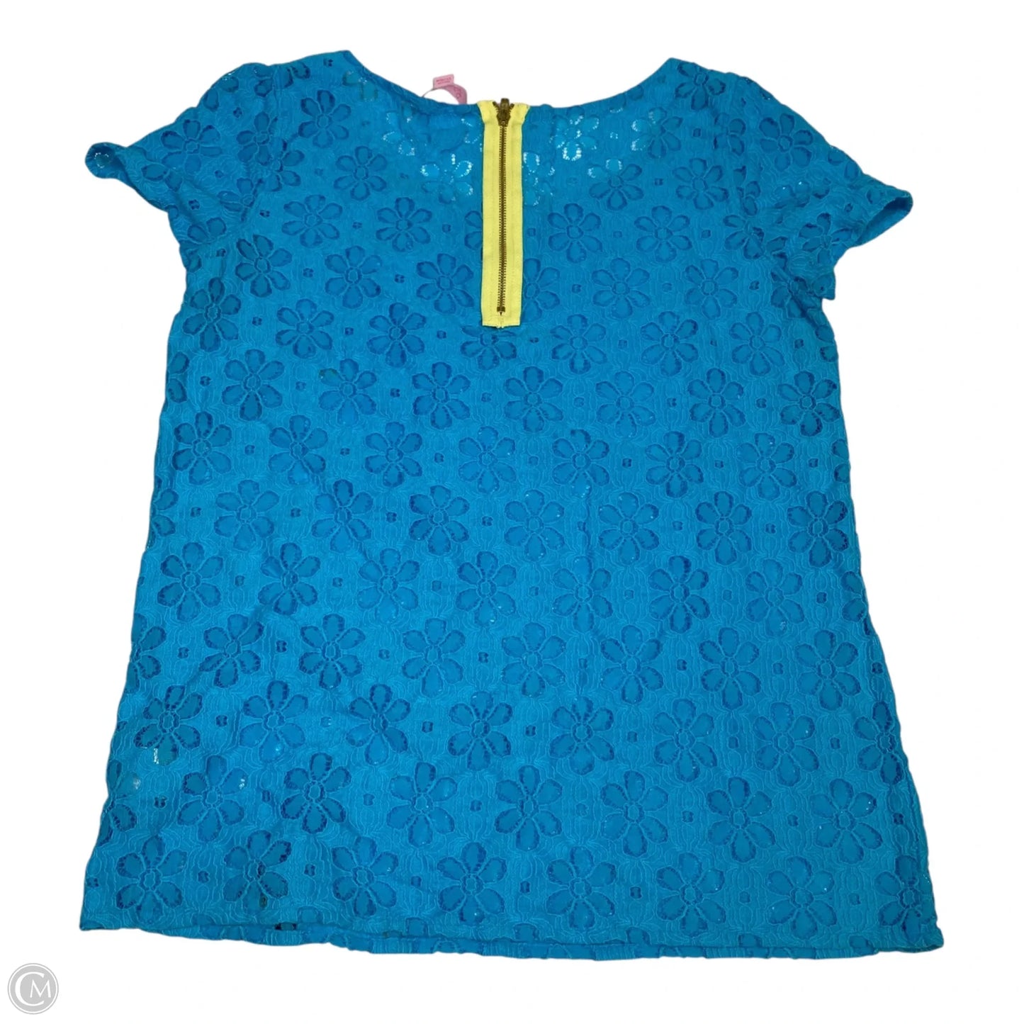 Top Short Sleeve Designer By Lilly Pulitzer In Blue, Size: S
