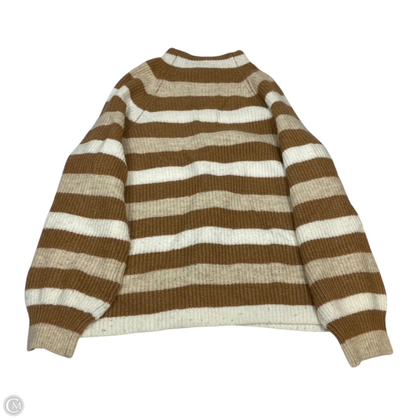 Sweater By Time And Tru In Brown & Cream, Size: 1x