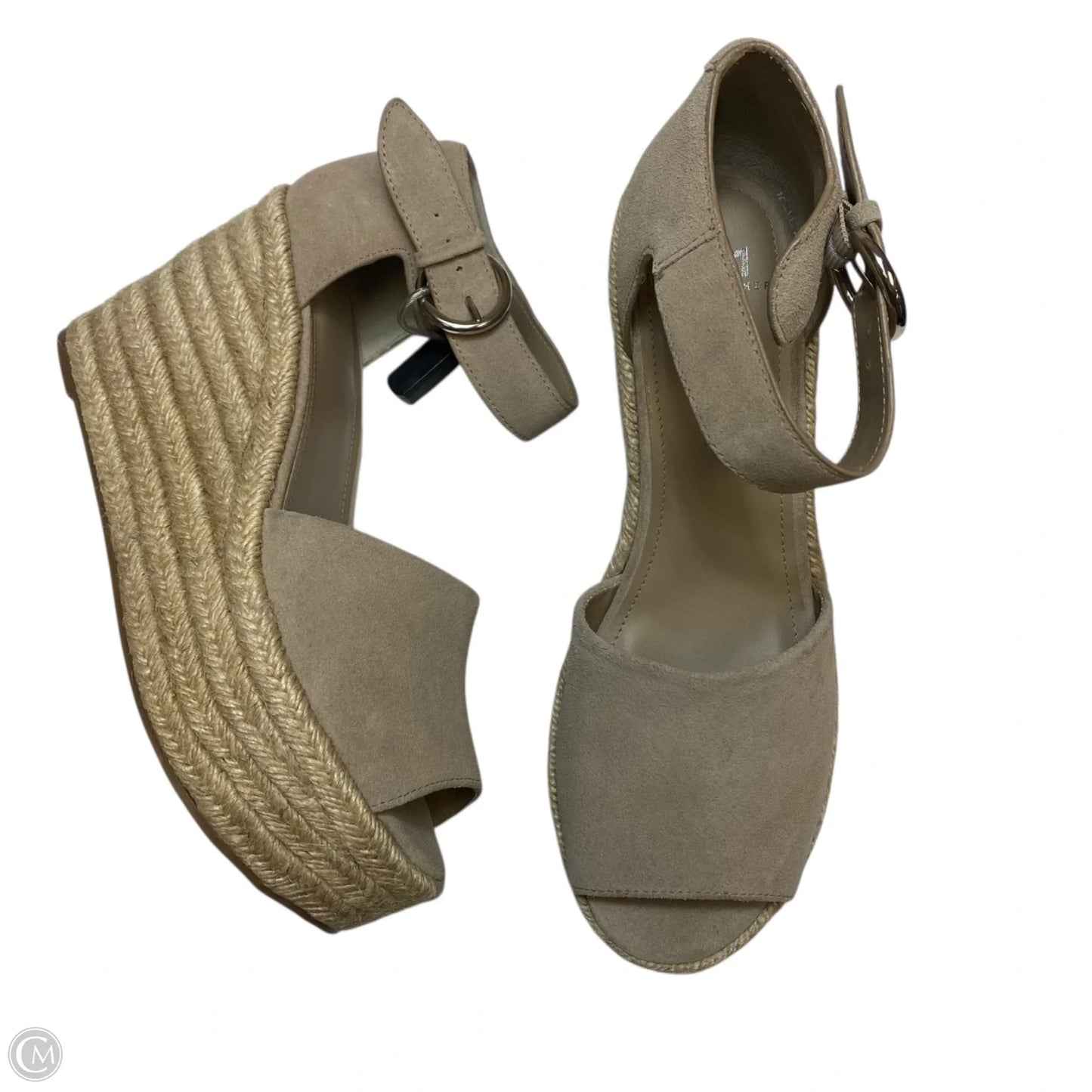 Sandals Heels Wedge By Marc Fisher In Tan, Size: 11