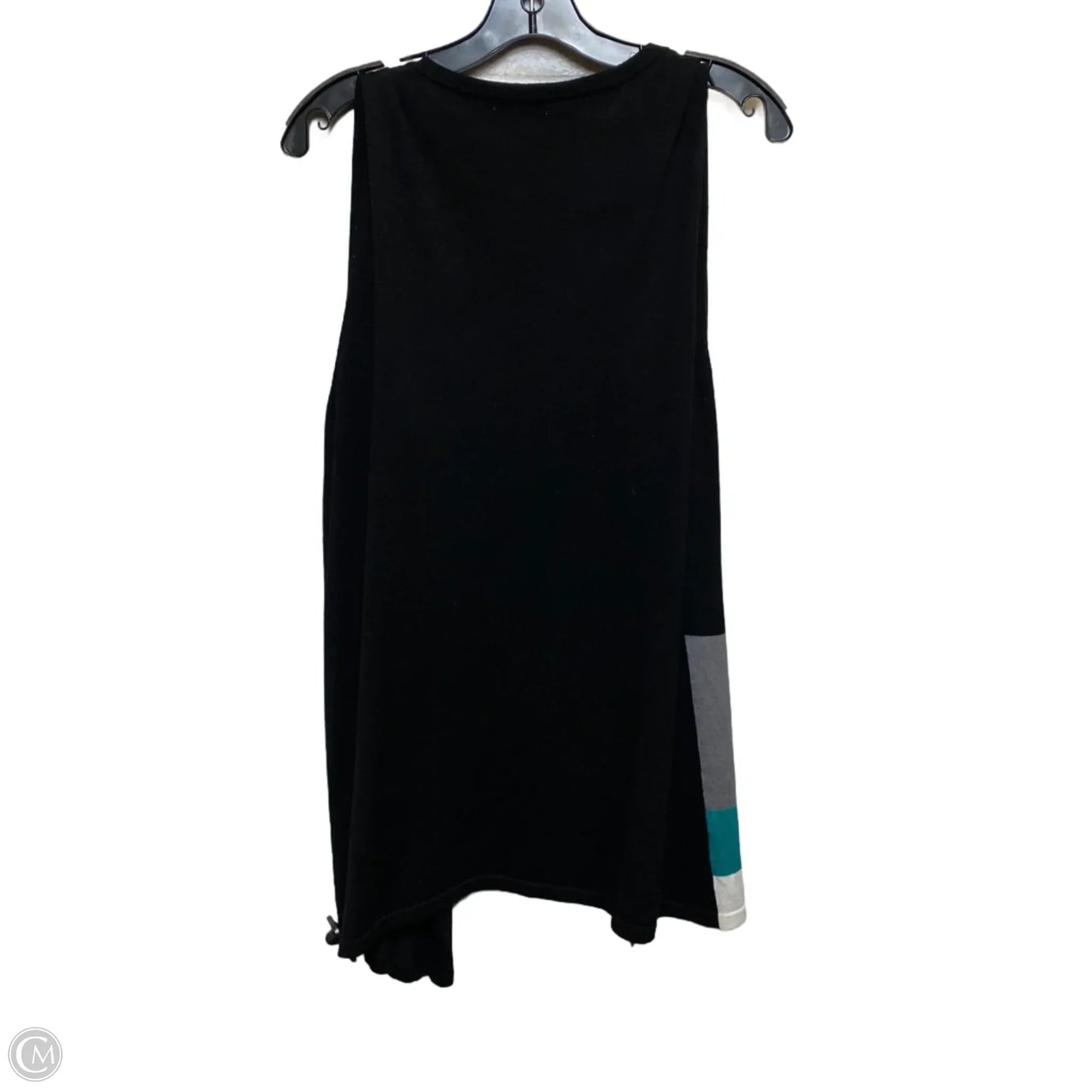 Vest Sweater By Cato In Black & Grey, Size: L