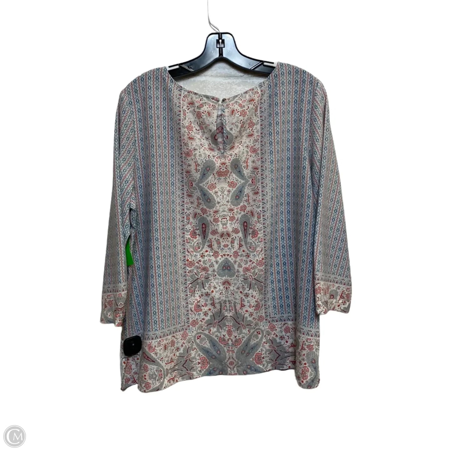 Top 3/4 Sleeve By Mercer And Madison In Blue & Pink, Size: Xl
