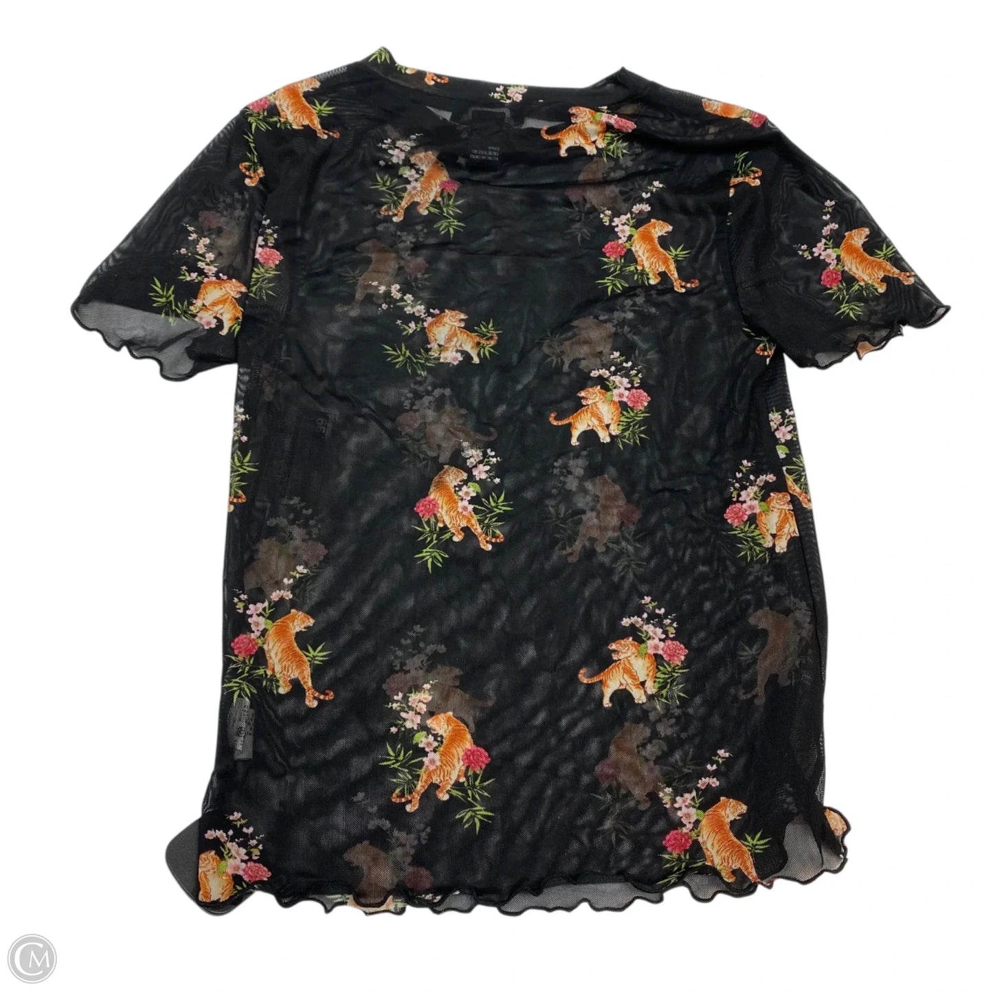 Top Short Sleeve By Forever 21 In Black & Orange, Size: S