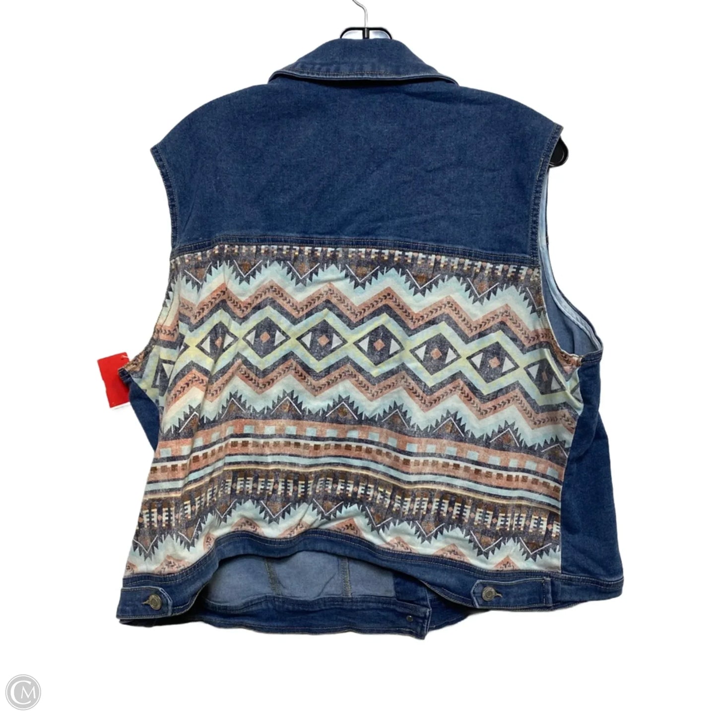 Vest Other By Cato In Blue Denim, Size: 1x