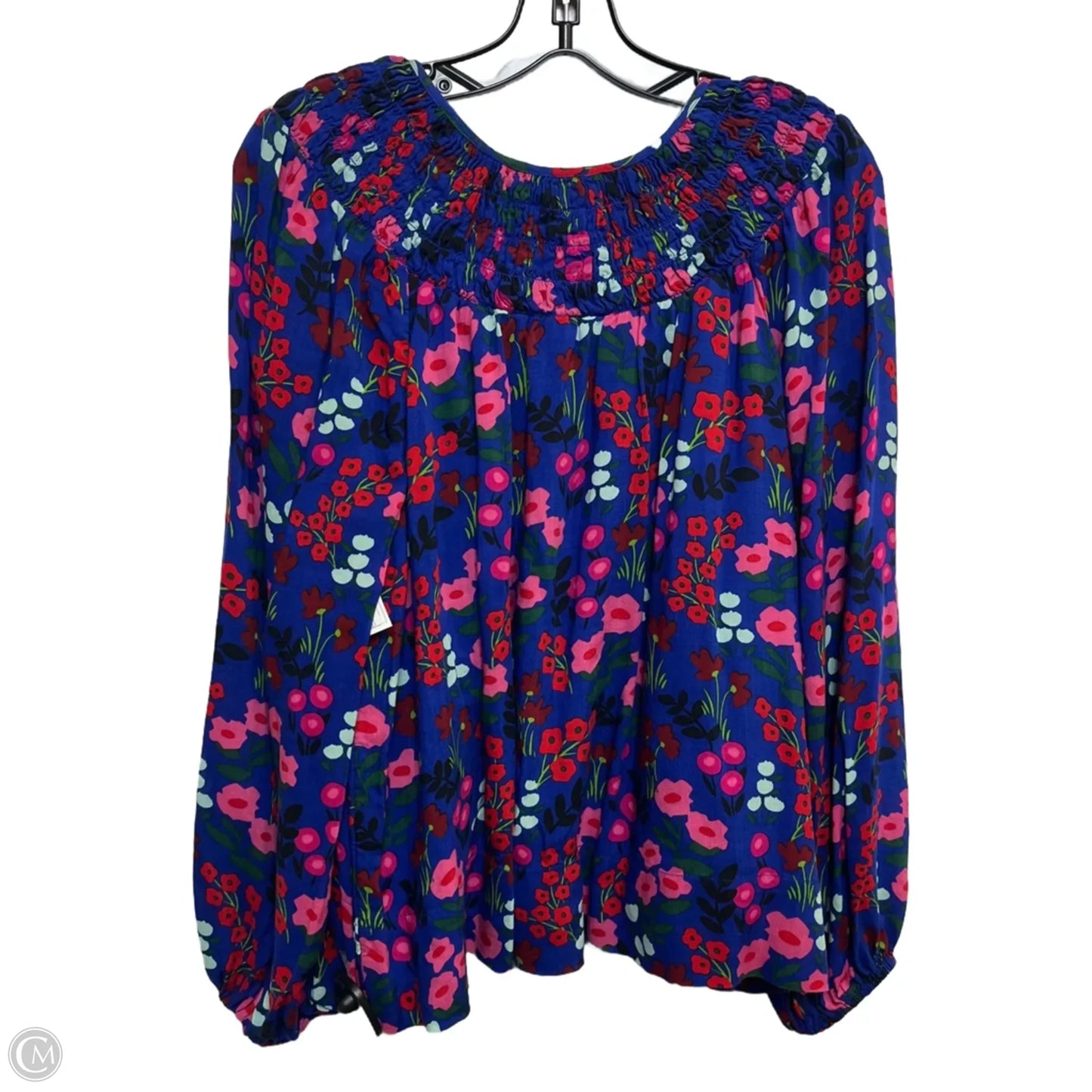 Top Long Sleeve By Crown And Ivy In Blue & Pink, Size: L