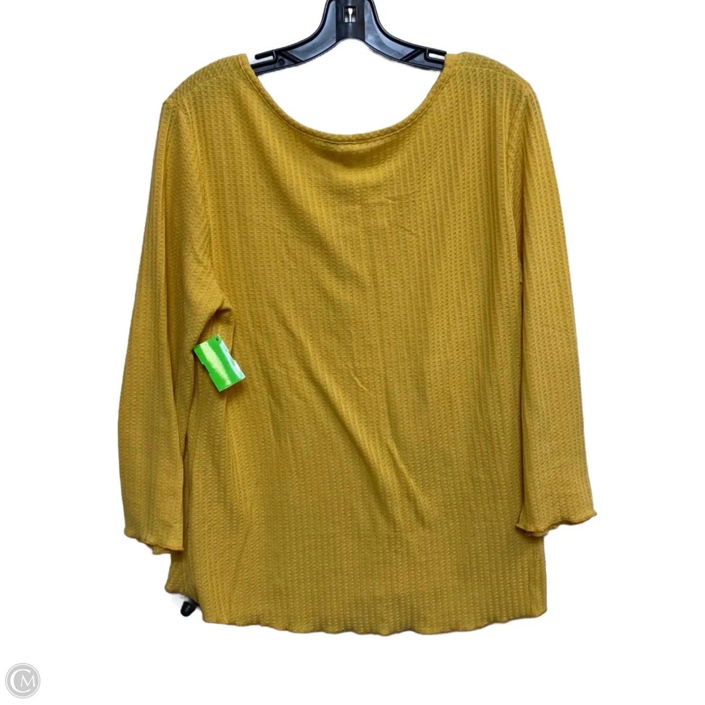 Top 3/4 Sleeve By Cato In Yellow, Size: Xl