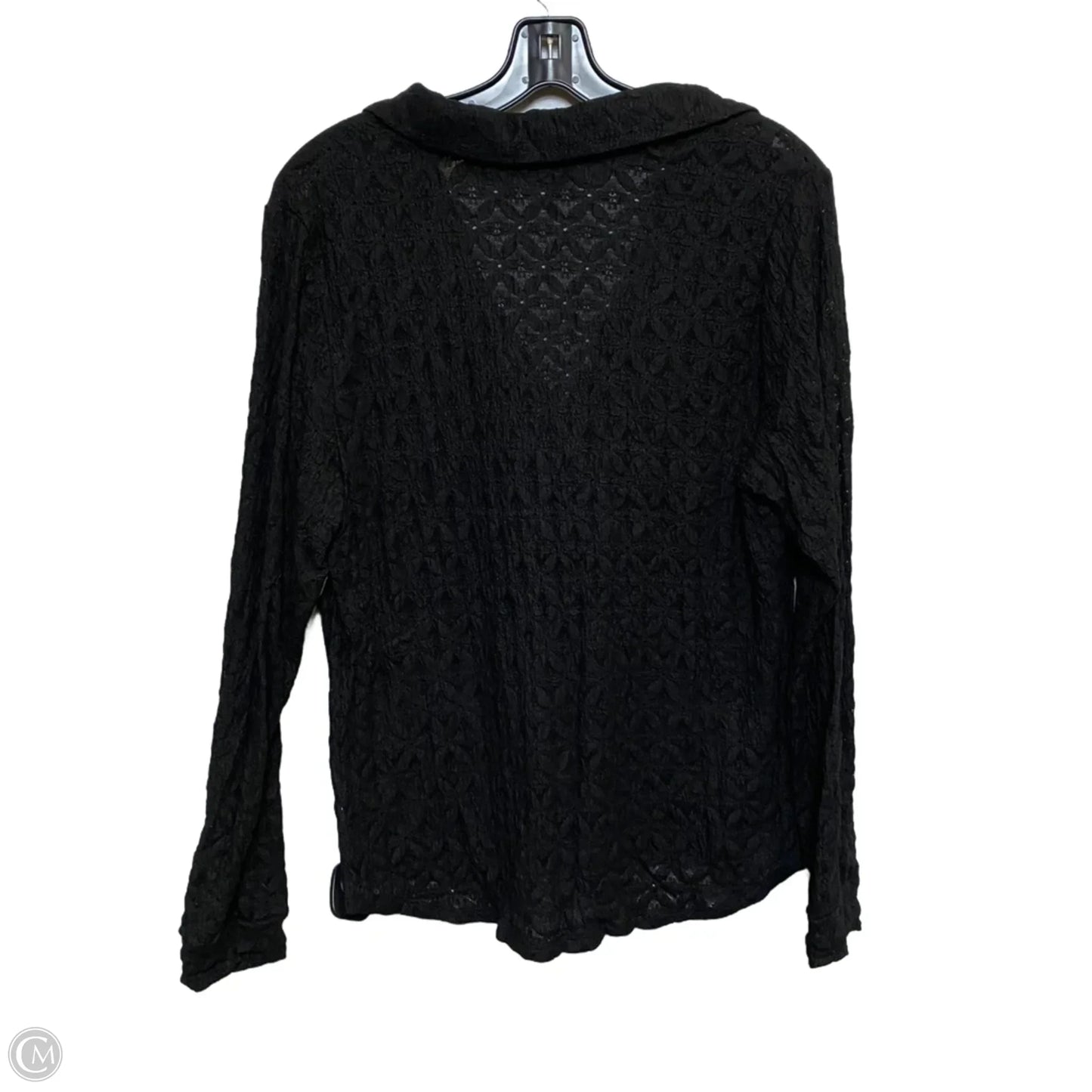 Top Long Sleeve By Adrianna Papell In Black, Size: L