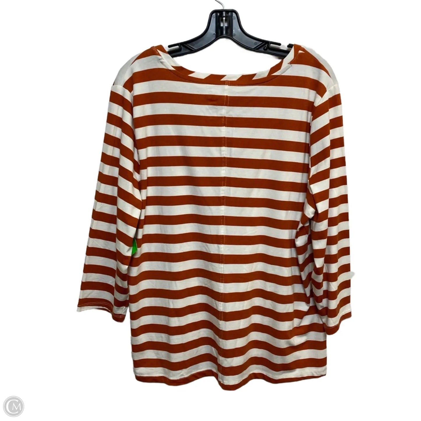 Top 3/4 Sleeve By Cato In Cream & Orange, Size: Xl