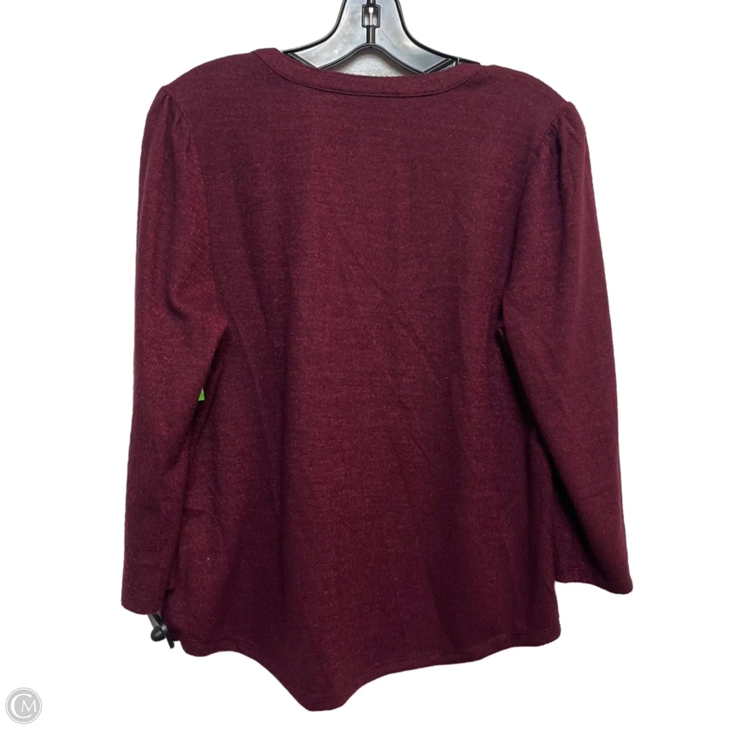 Top 3/4 Sleeve By Liz Claiborne In Maroon, Size: M