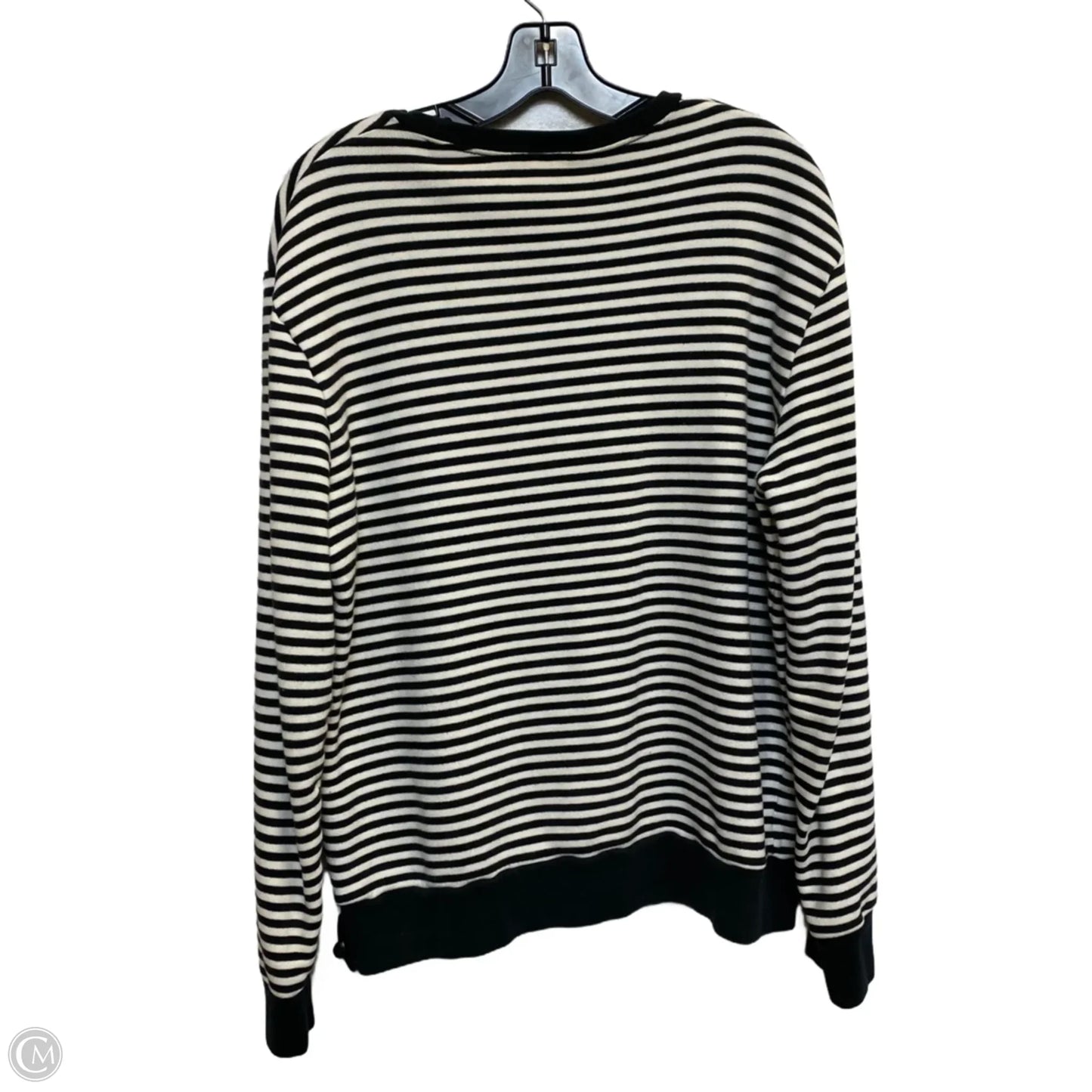 Sweatshirt Crewneck By Polo Ralph Lauren In Black & White, Size: L