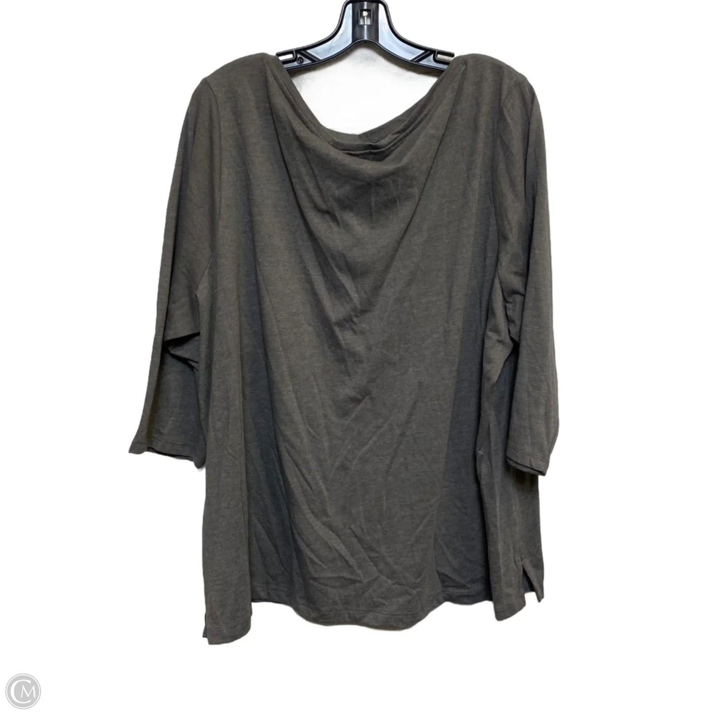 Top 3/4 Sleeve By Cj Banks In Grey, Size: 3x