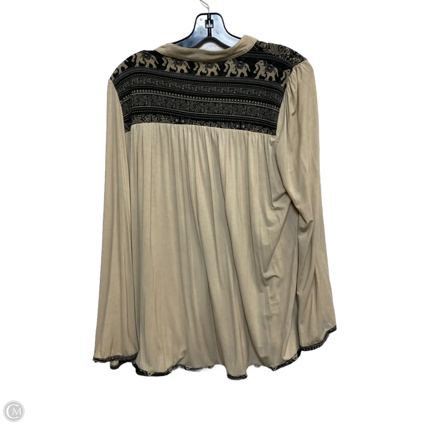 Top Long Sleeve By Pol In Tan, Size: S
