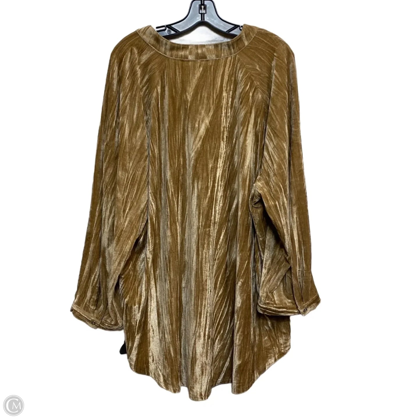 Top Long Sleeve By Cato In Brown, Size: 4x