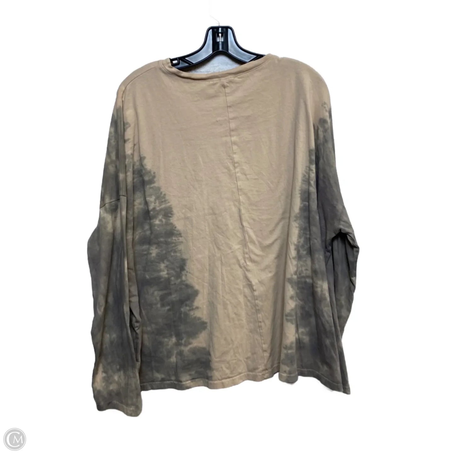 Top Long Sleeve By Easel In Grey & Tan, Size: L