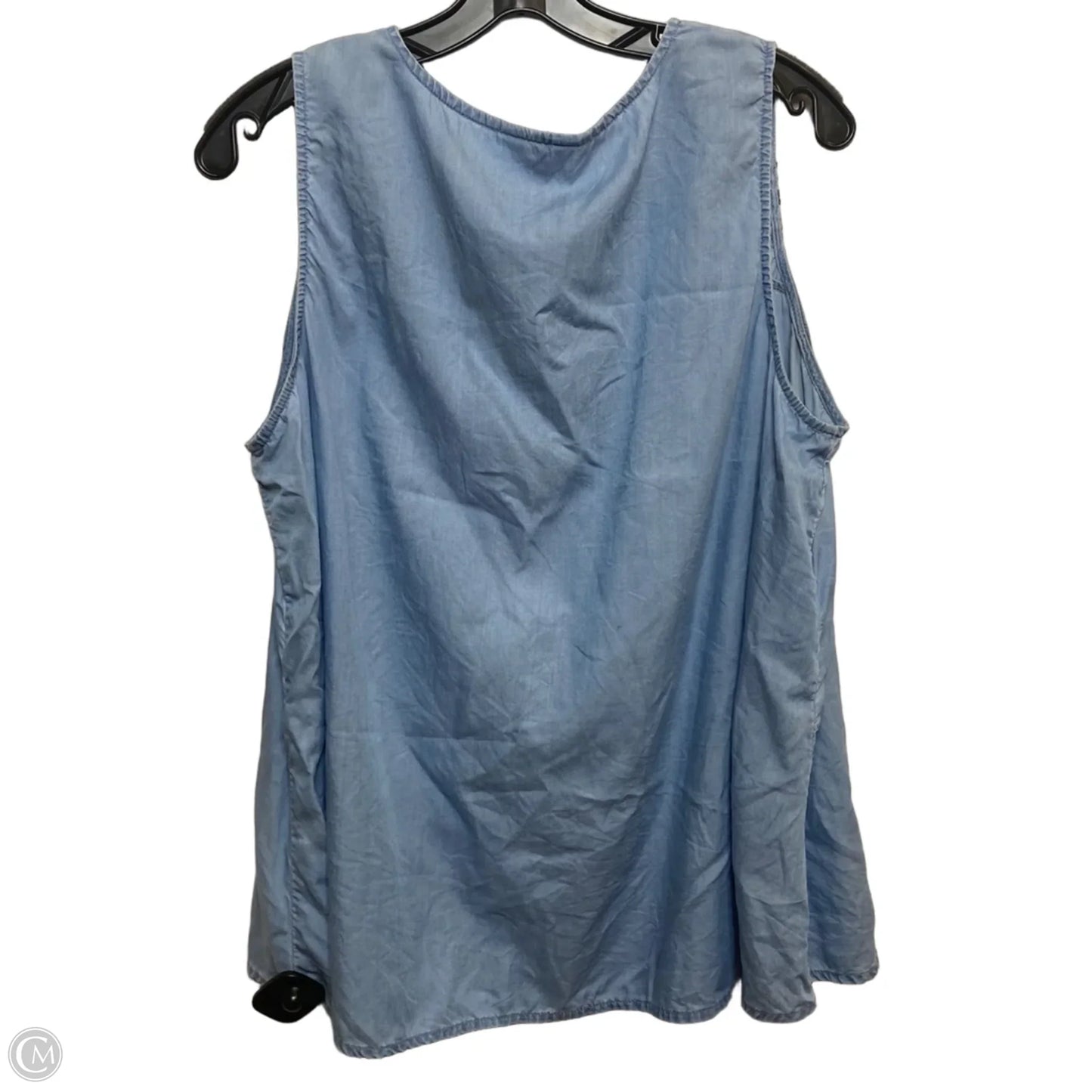 Top Sleeveless By Crown And Ivy In Blue, Size: 2x